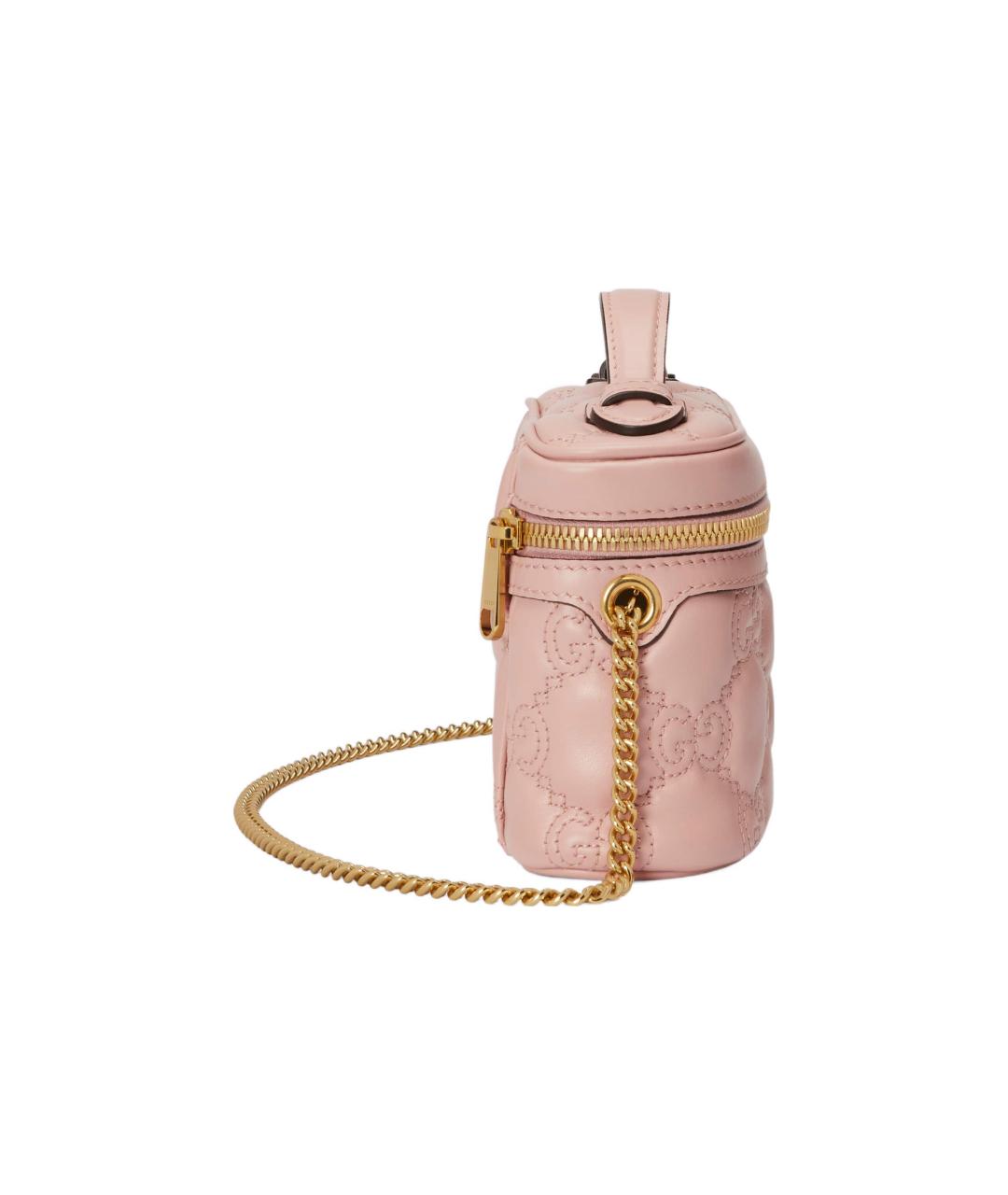 GUCCI Розовая кожаная сумка с короткими ручками, фото 4