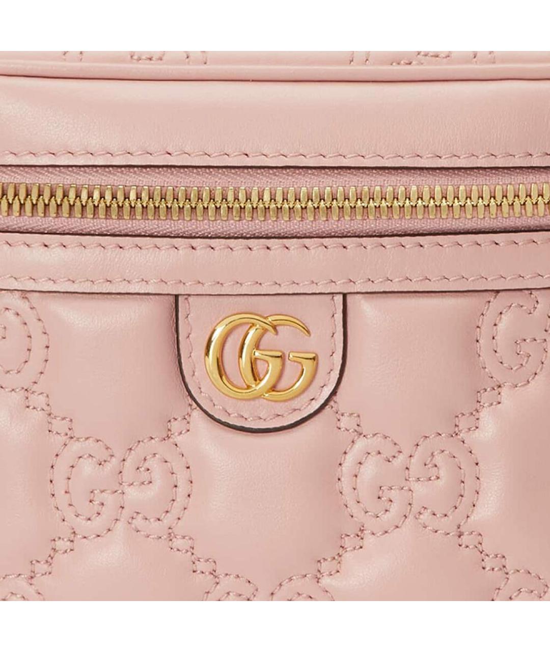 GUCCI Розовая кожаная сумка с короткими ручками, фото 8