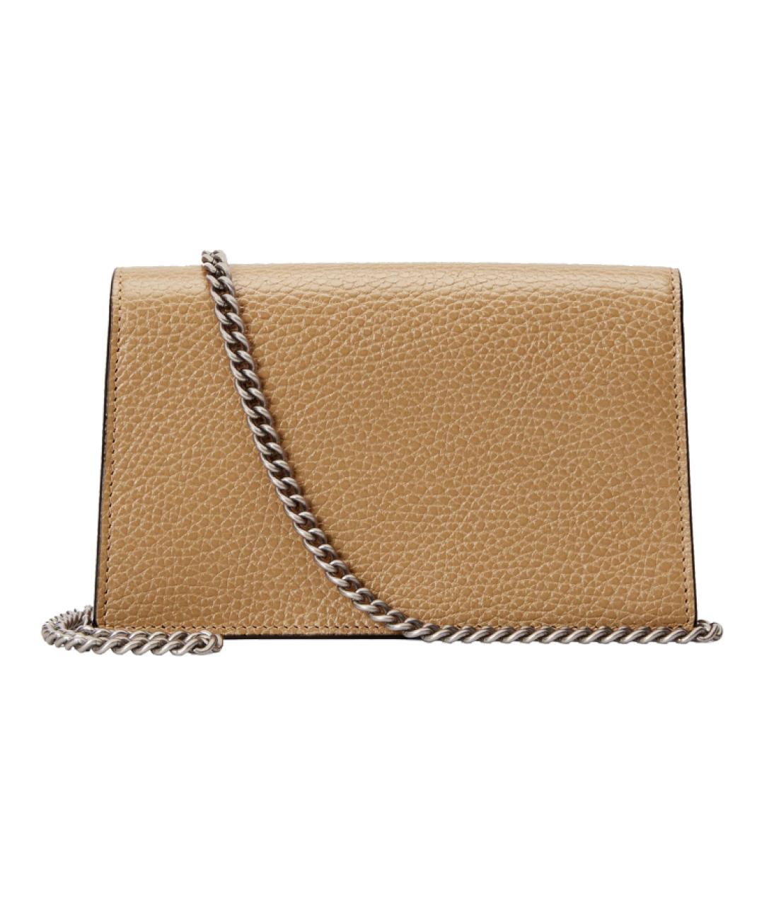 GUCCI Бежевая кожаная сумка через плечо, фото 4