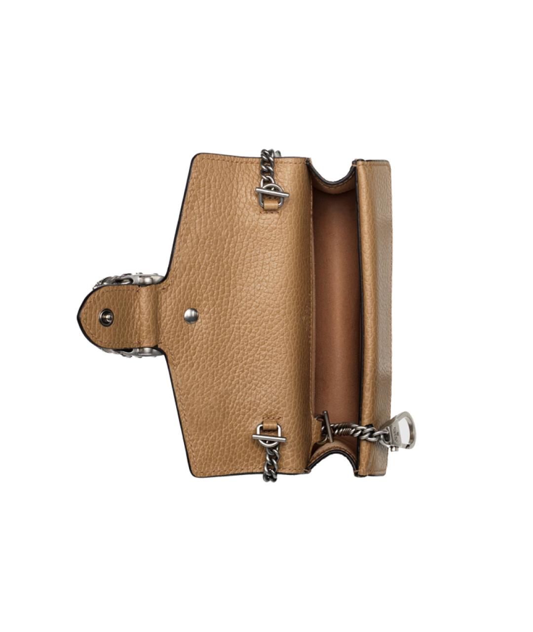 GUCCI Бежевая кожаная сумка через плечо, фото 7