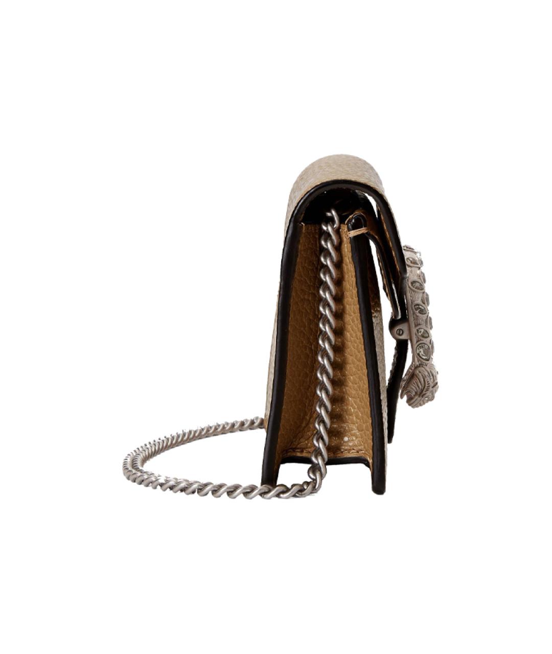 GUCCI Бежевая кожаная сумка через плечо, фото 3