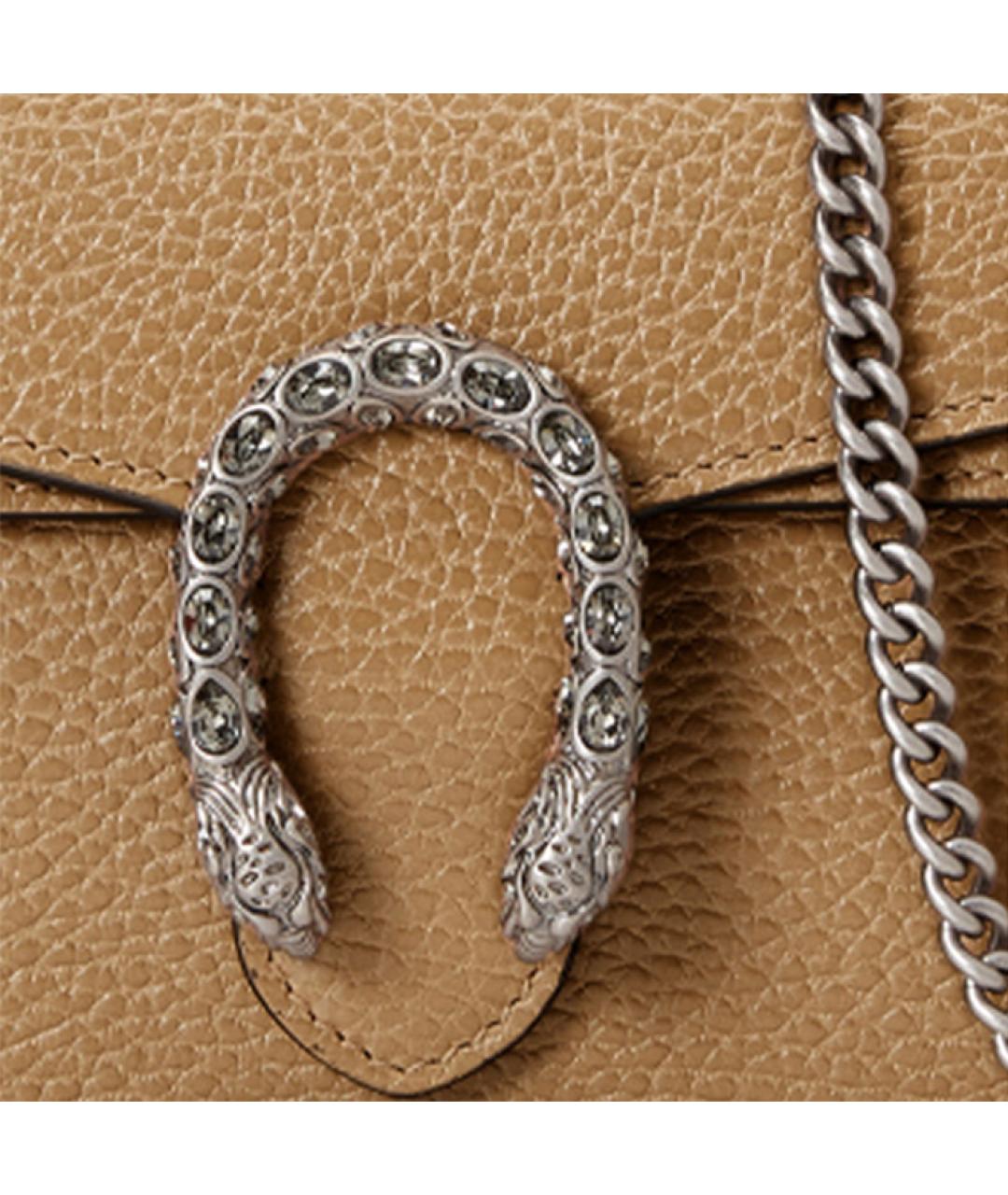 GUCCI Бежевая кожаная сумка через плечо, фото 8