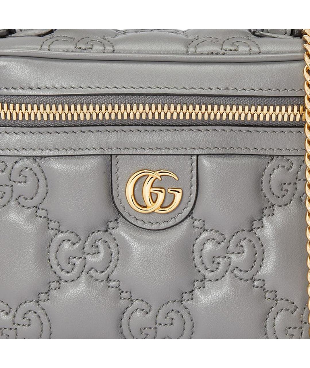 GUCCI Серая кожаная сумка через плечо, фото 8