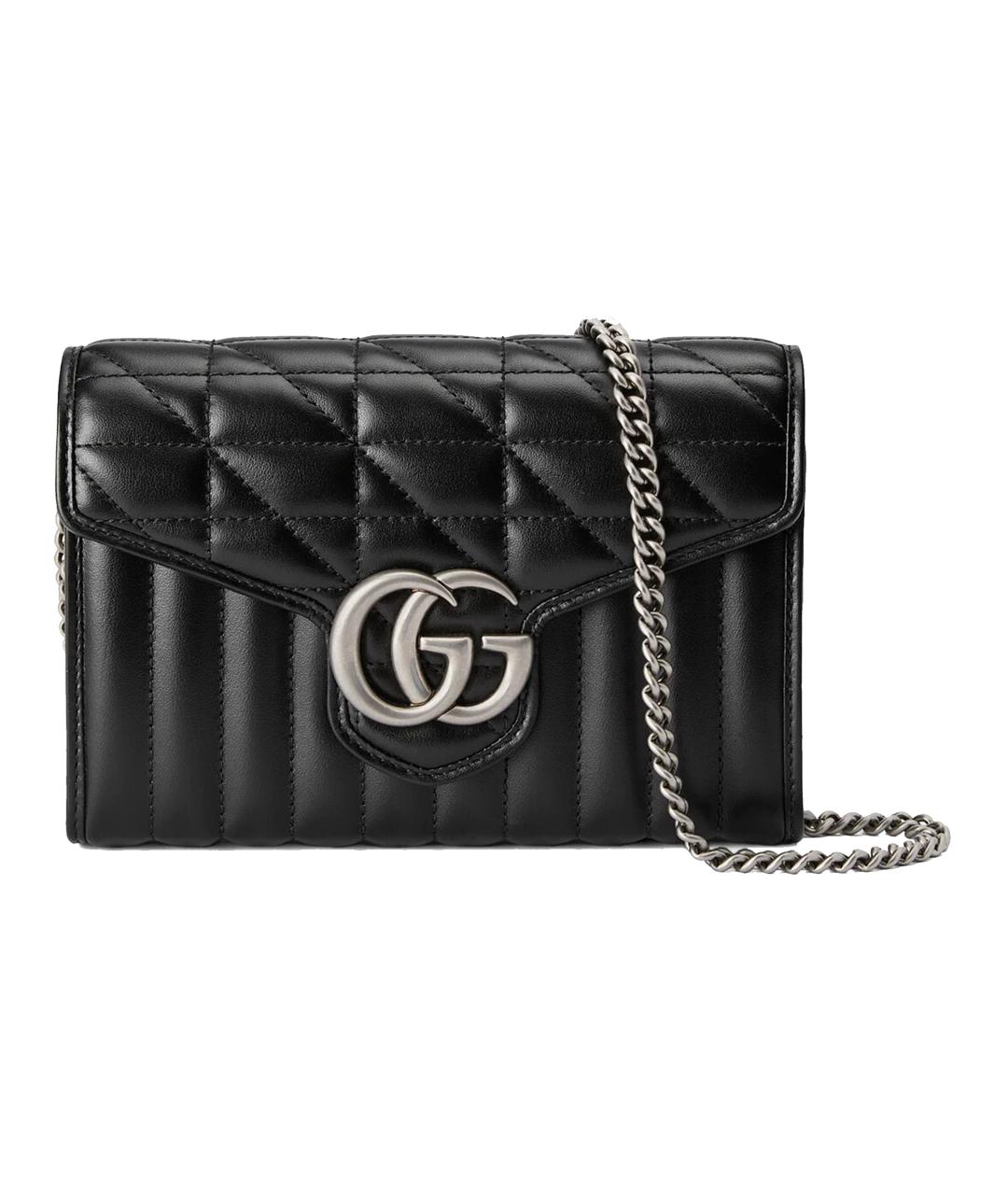 GUCCI Черная кожаная сумка через плечо, фото 1