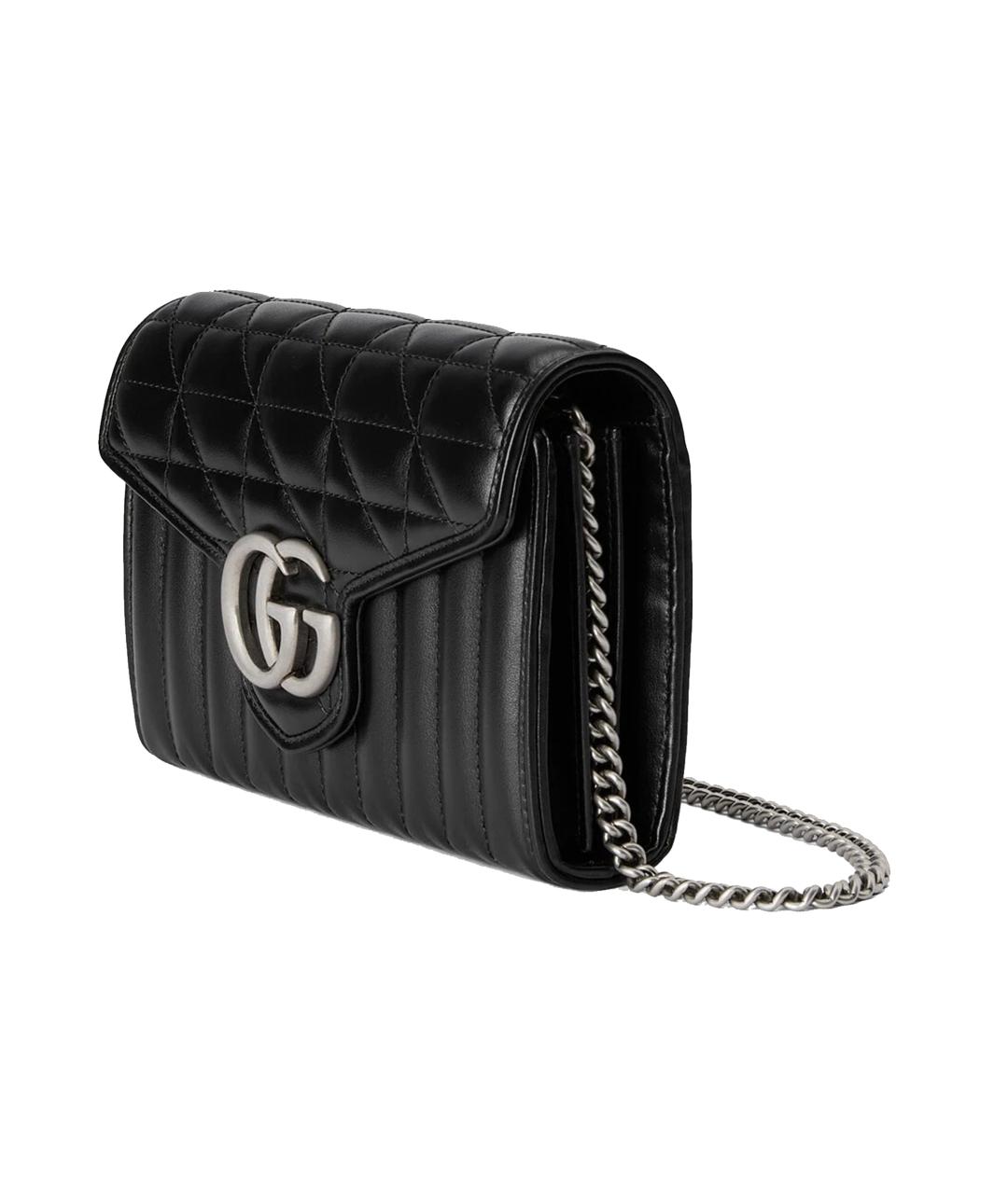 GUCCI Черная кожаная сумка через плечо, фото 2