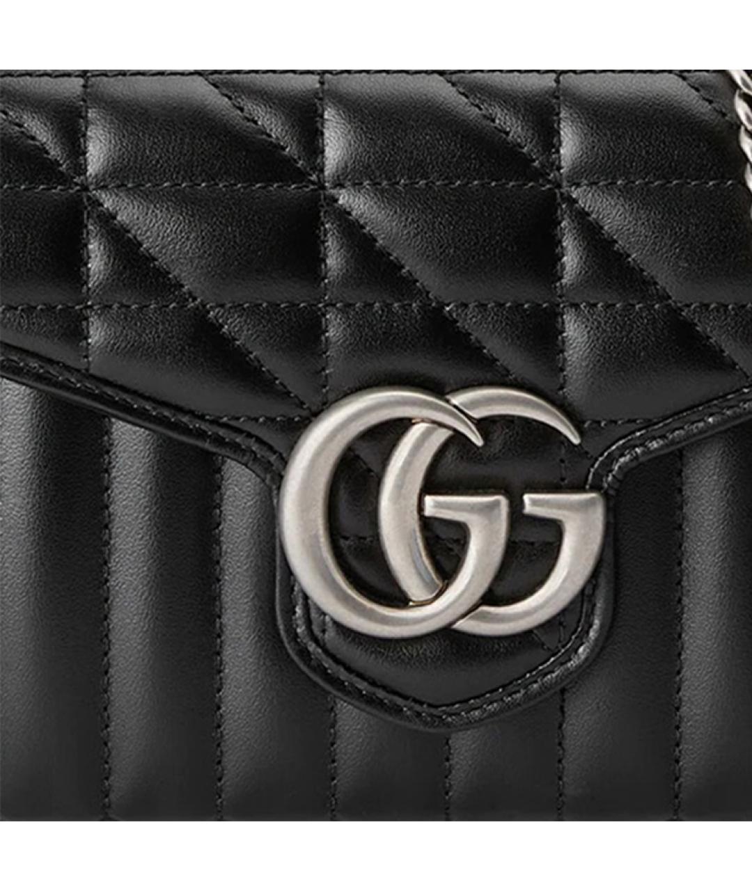 GUCCI Черная кожаная сумка через плечо, фото 6