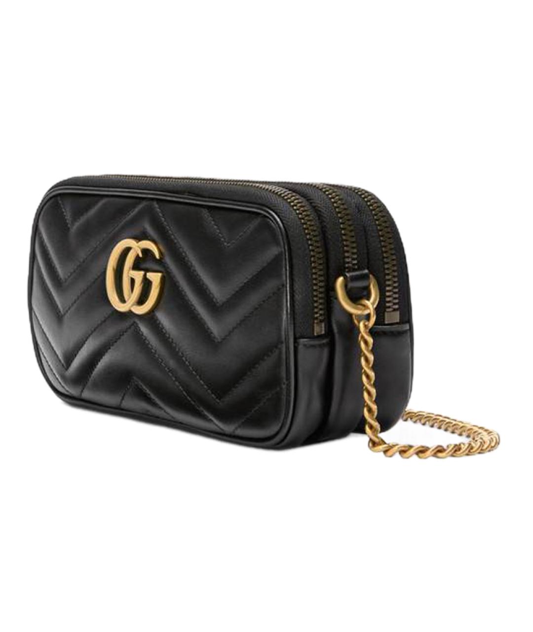 GUCCI Черная кожаная сумка через плечо, фото 2