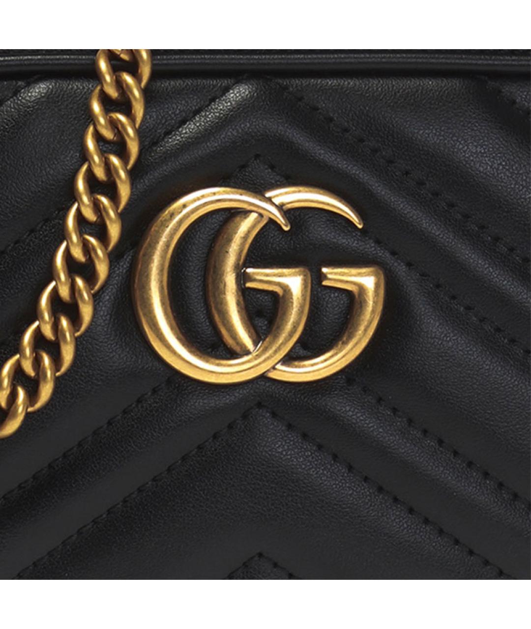 GUCCI Черная кожаная сумка через плечо, фото 6