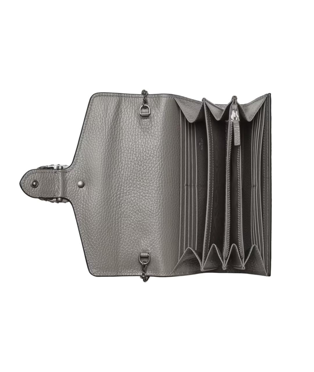 GUCCI Серая кожаная сумка через плечо, фото 6