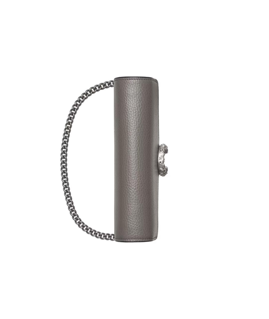 GUCCI Серая кожаная сумка через плечо, фото 5