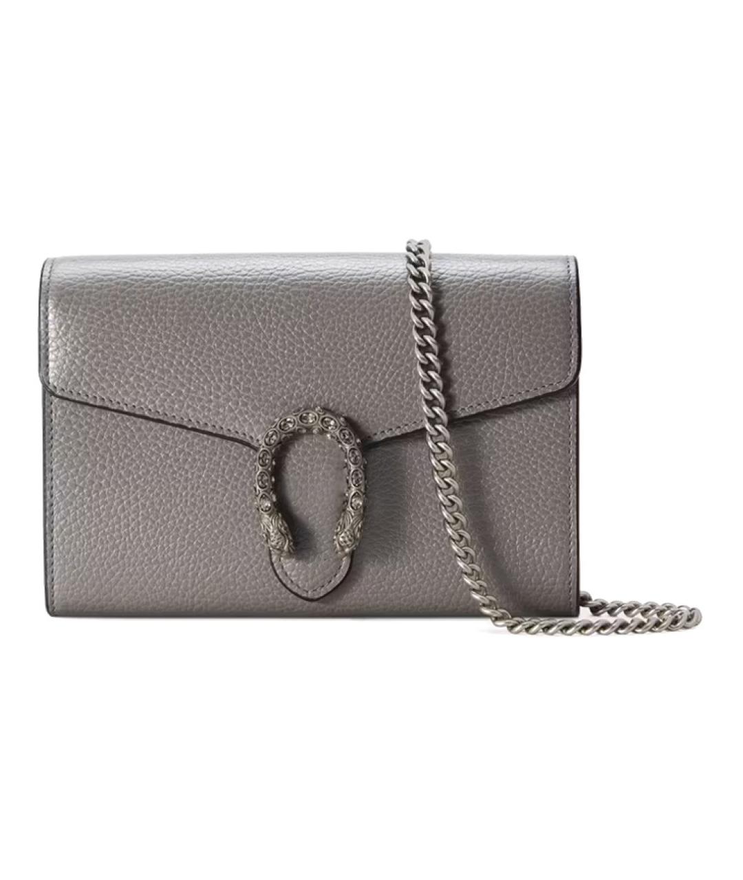 GUCCI Серая кожаная сумка через плечо, фото 1