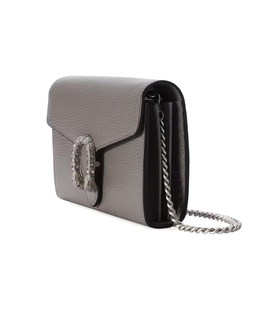 GUCCI Серая кожаная сумка через плечо, фото 2