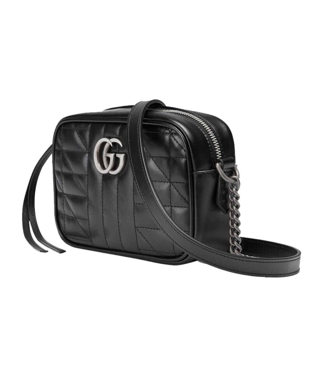 GUCCI Черная кожаная сумка через плечо, фото 2