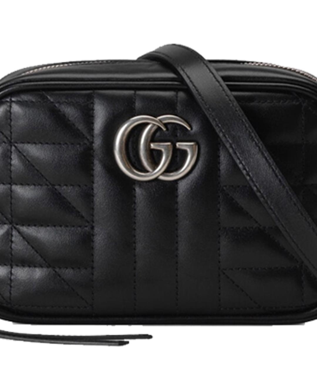 GUCCI Черная кожаная сумка через плечо, фото 6