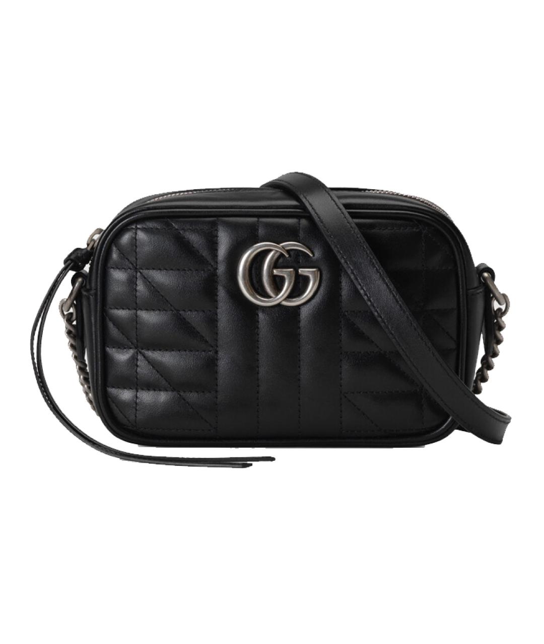 GUCCI Черная кожаная сумка через плечо, фото 1