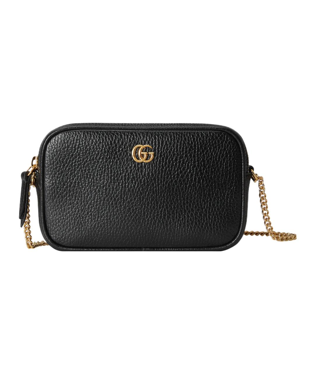 GUCCI Черная кожаная сумка через плечо, фото 1