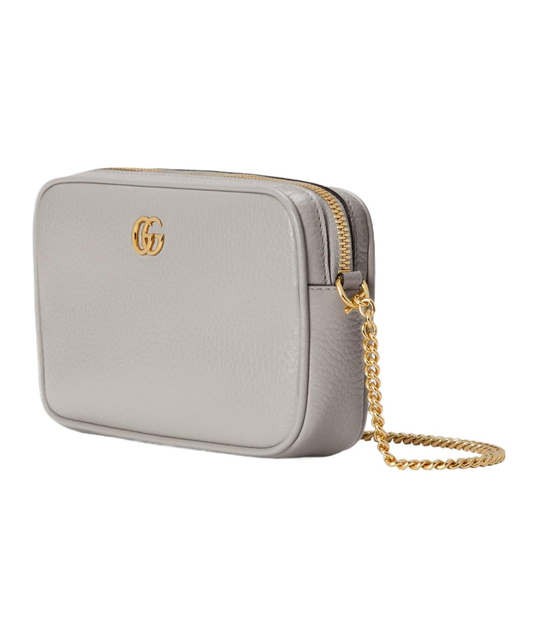 GUCCI Серая кожаная сумка через плечо, фото 2