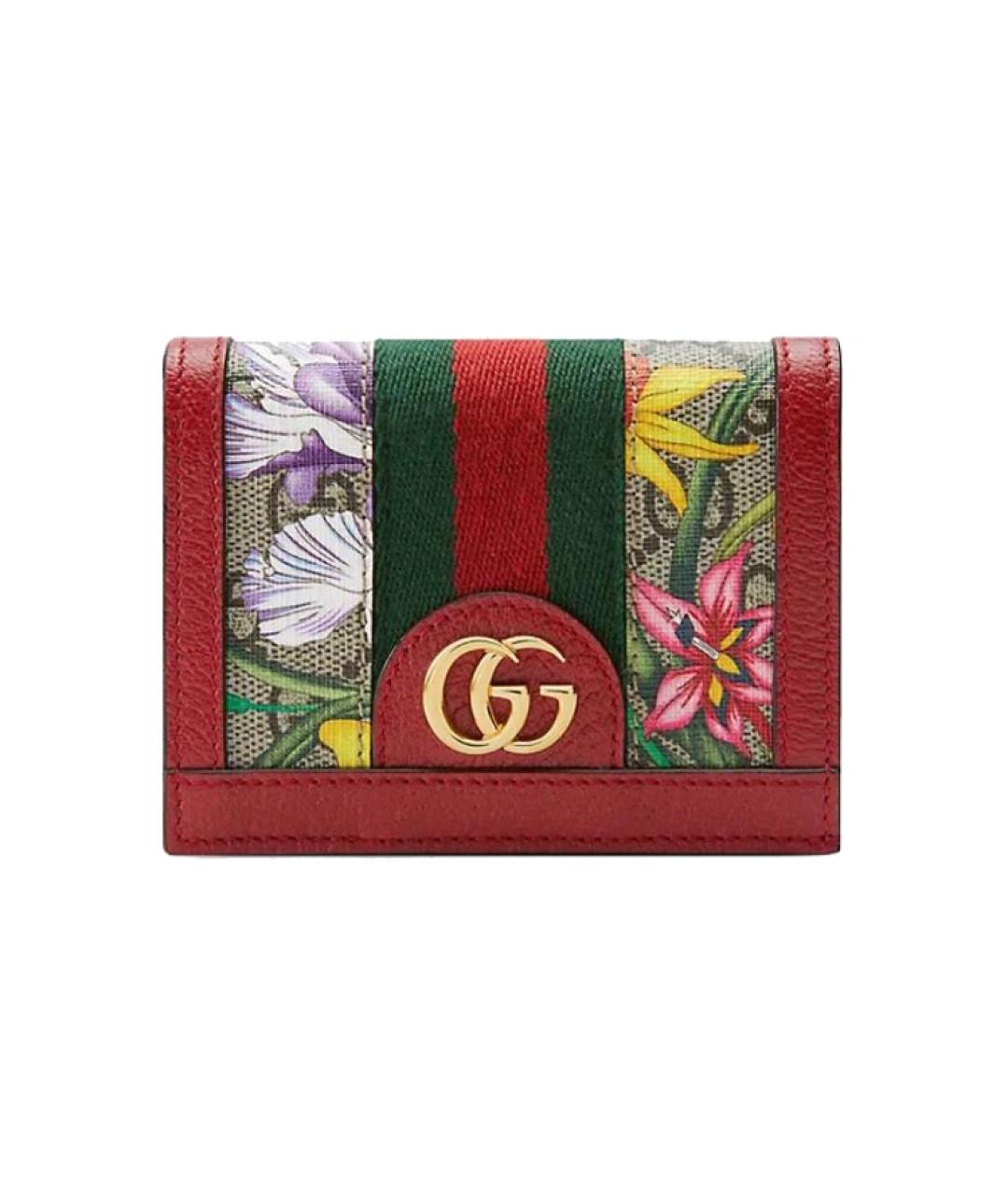 GUCCI Красный кожаный кардхолдер, фото 1