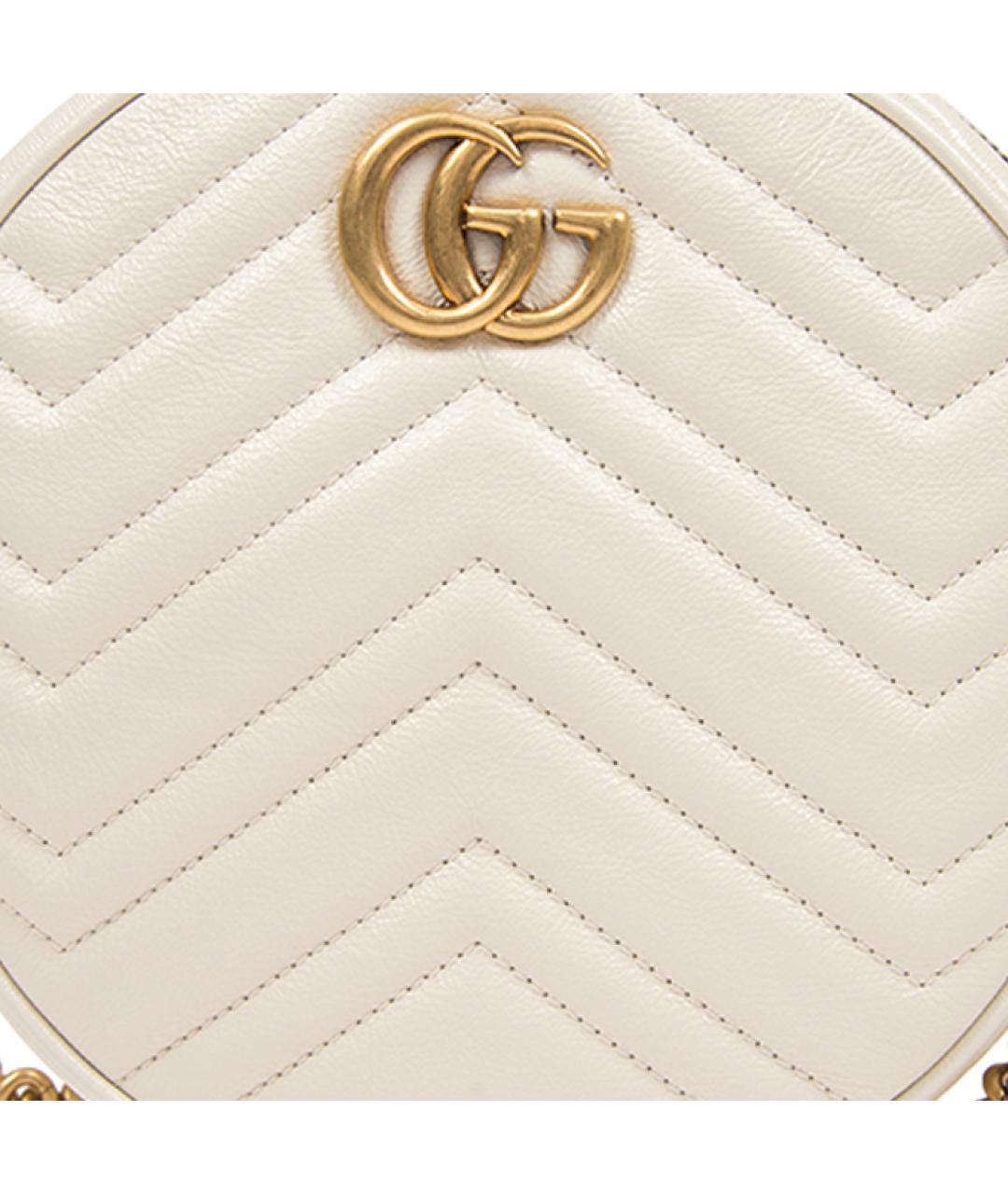 GUCCI Белая кожаная сумка через плечо, фото 5
