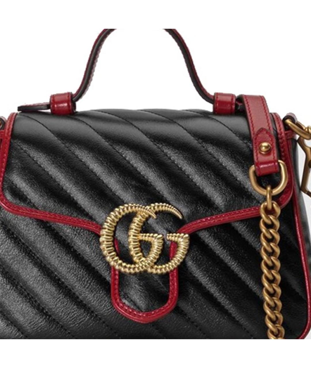 GUCCI Черная кожаная сумка через плечо, фото 6