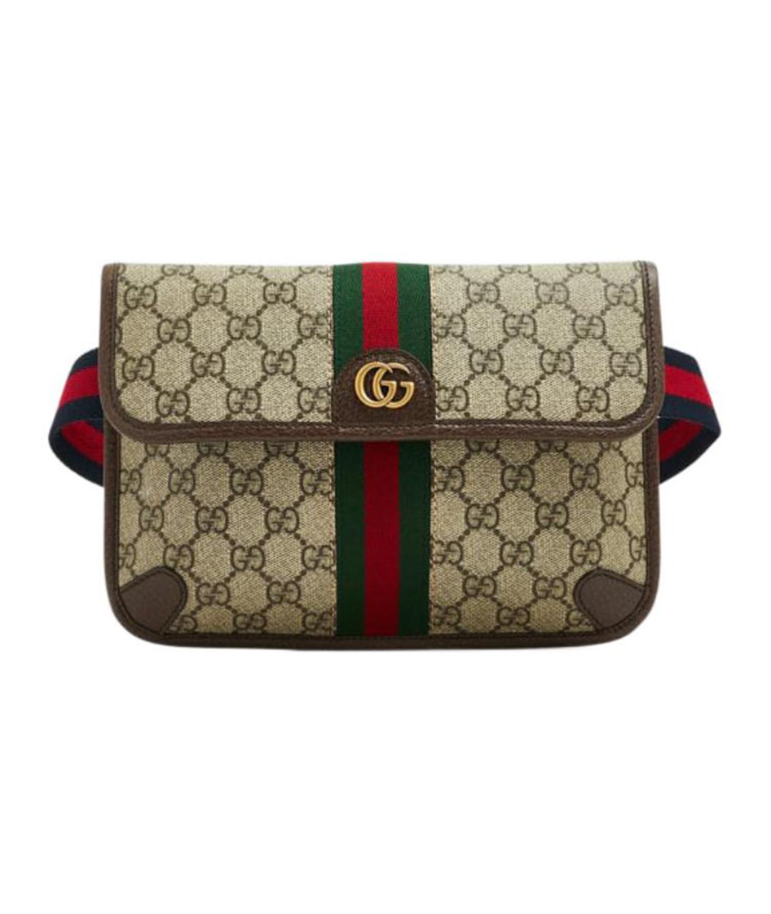 GUCCI Бежевая хлопковая поясная сумка, фото 1