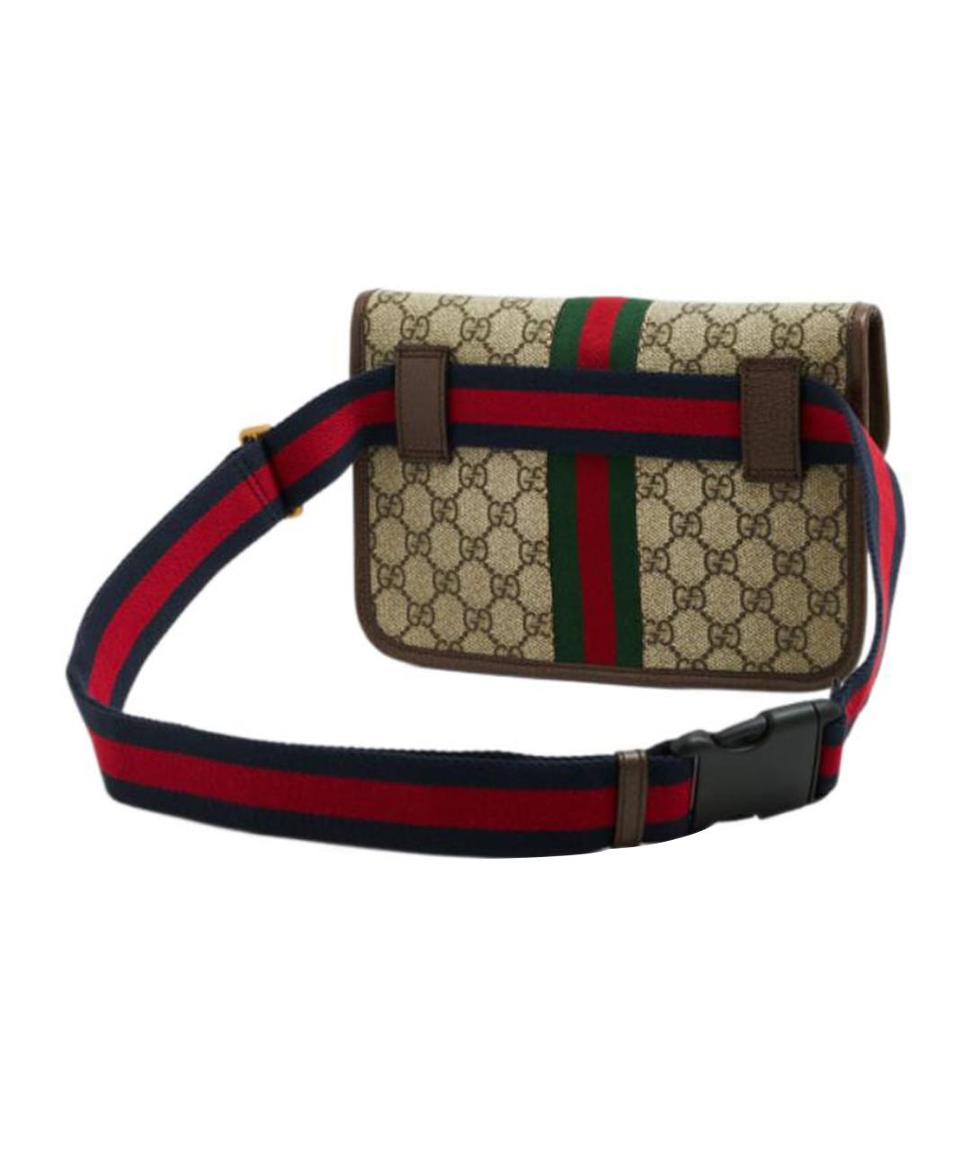 GUCCI Бежевая хлопковая поясная сумка, фото 4