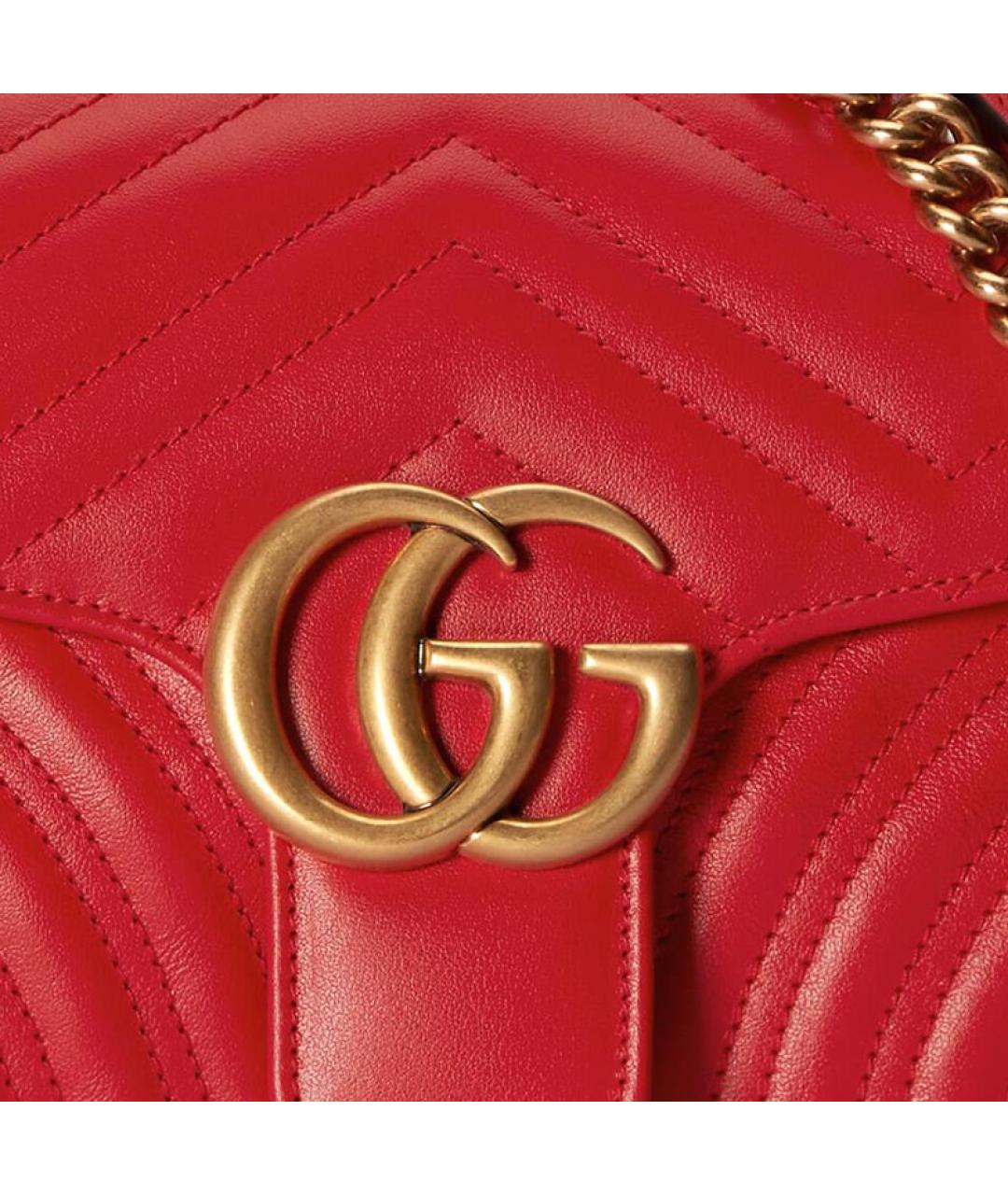 GUCCI Красная кожаная сумка через плечо, фото 9