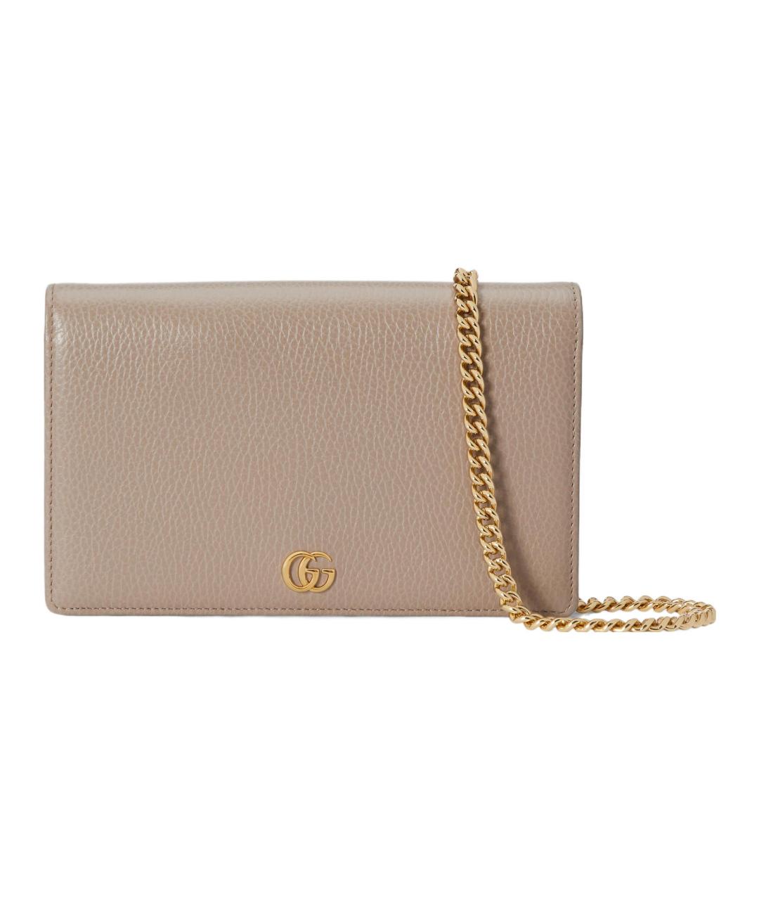 GUCCI Бежевая кожаная сумка через плечо, фото 1