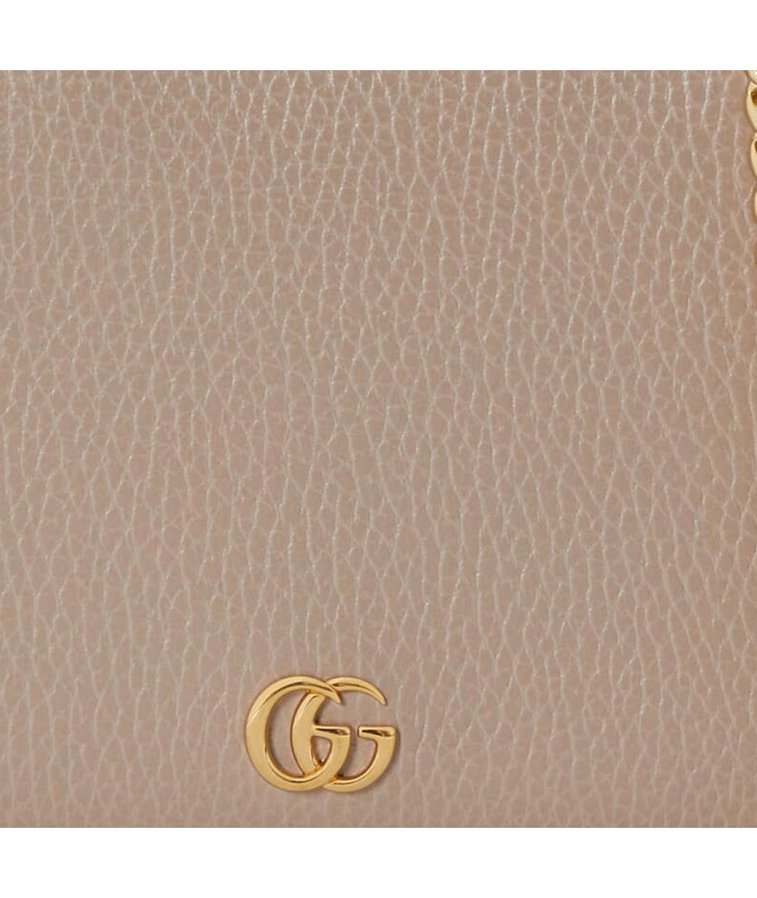 GUCCI Бежевая кожаная сумка через плечо, фото 4
