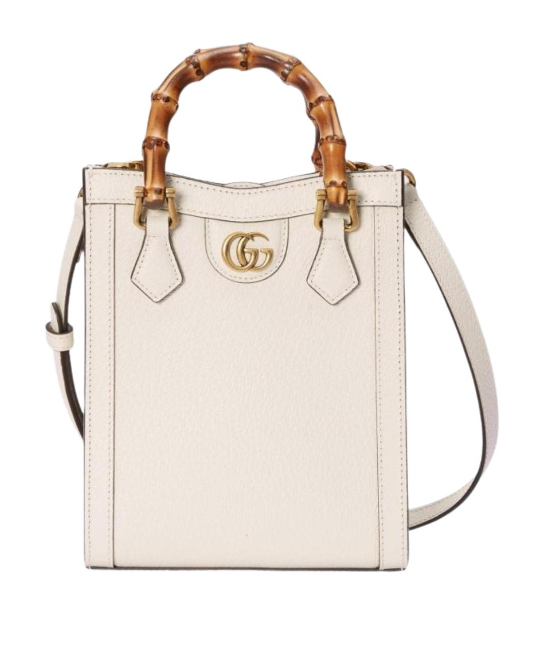 GUCCI Белая кожаная сумка через плечо, фото 1