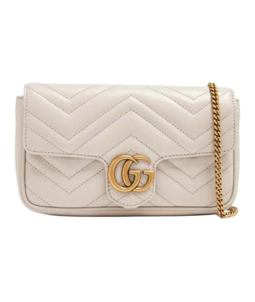 GUCCI Белая кожаная сумка через плечо, фото 1
