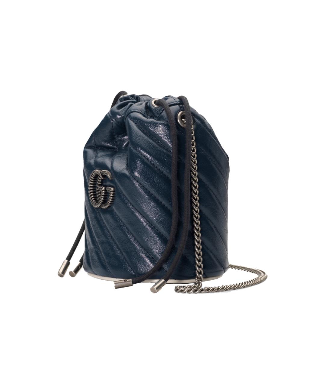 GUCCI Темно-синяя кожаная сумка через плечо, фото 3