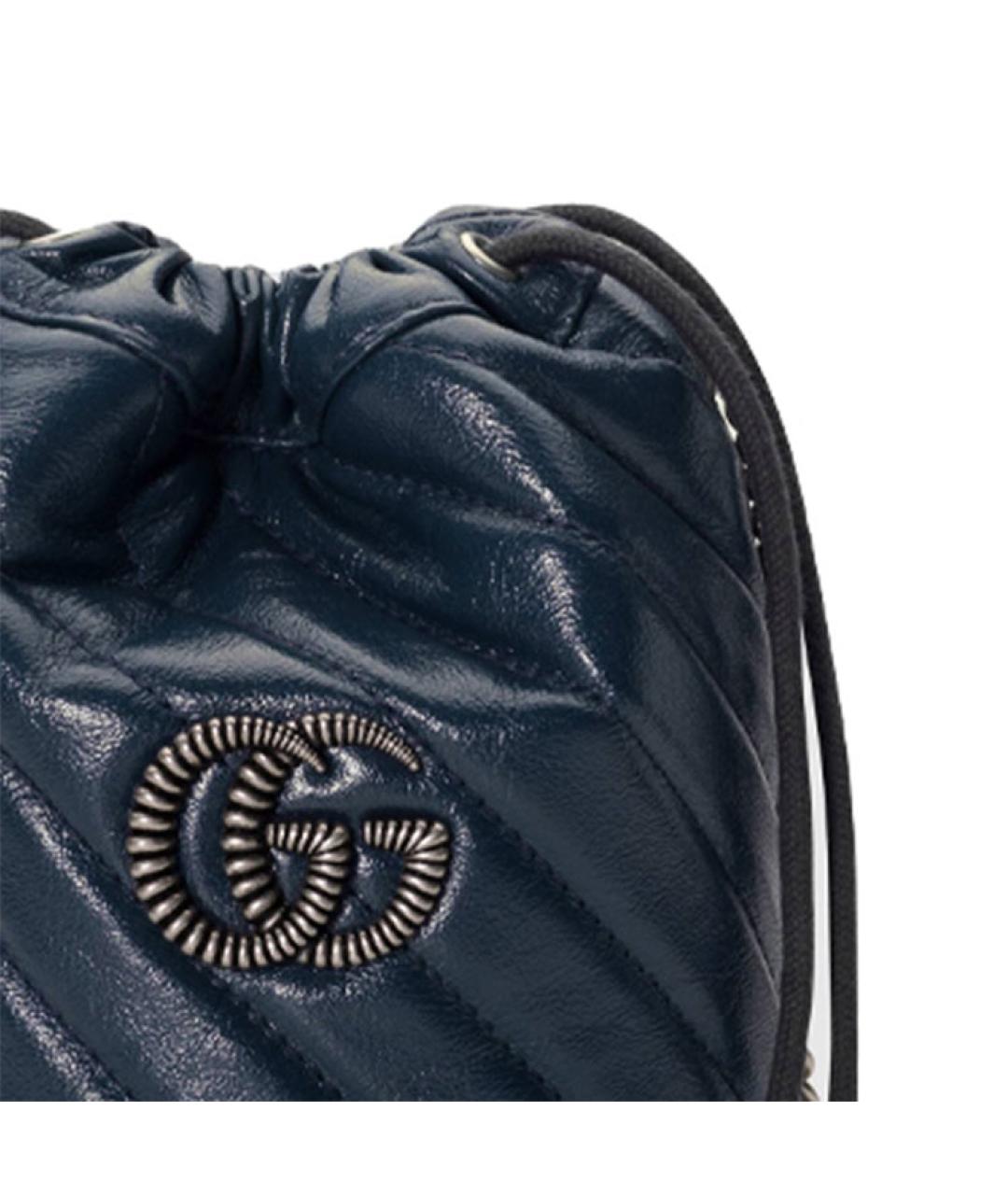 GUCCI Темно-синяя кожаная сумка через плечо, фото 7