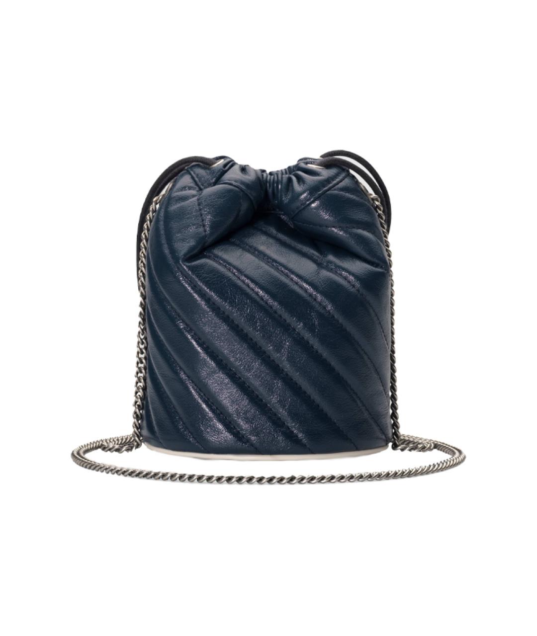 GUCCI Темно-синяя кожаная сумка через плечо, фото 4