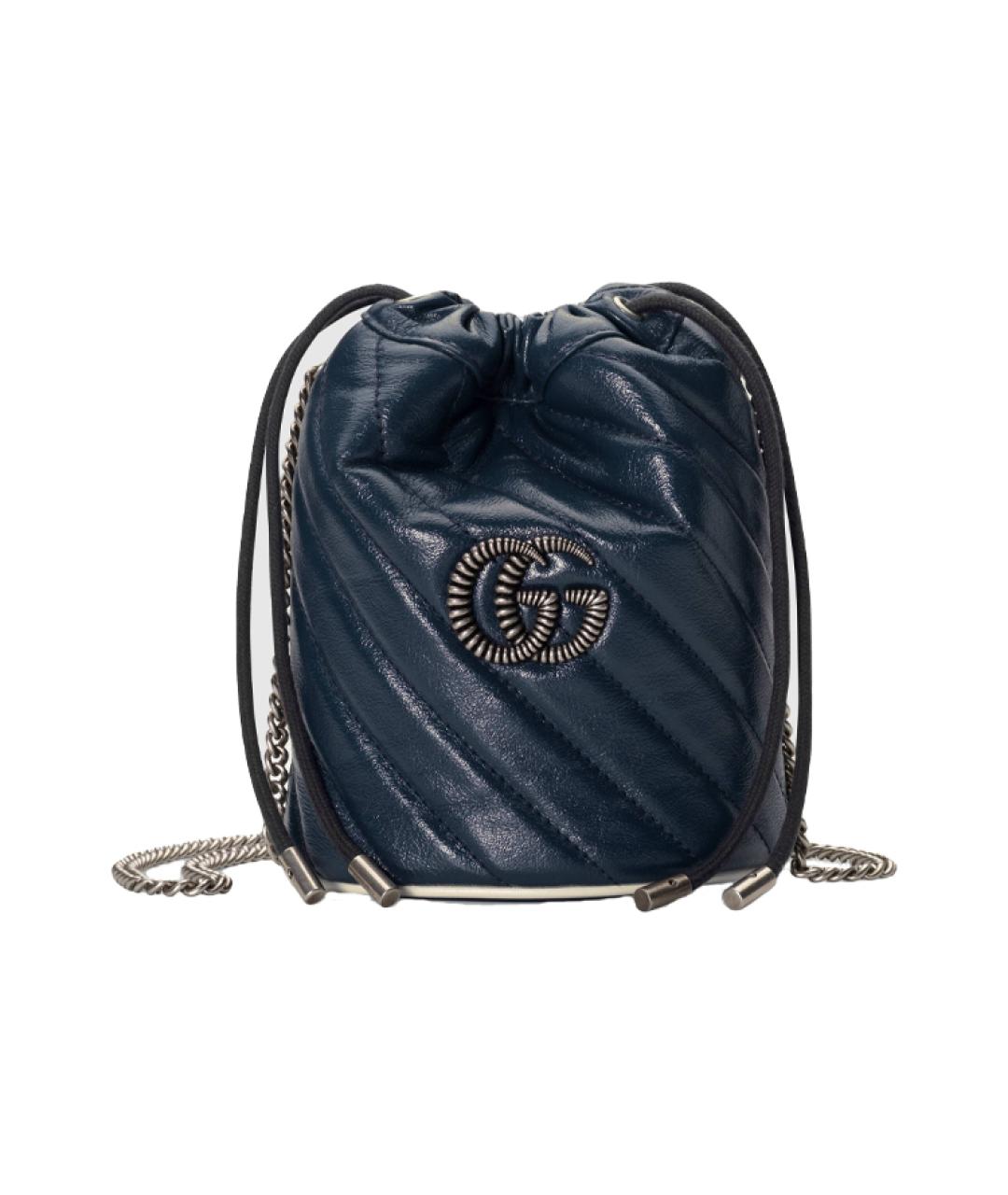 GUCCI Темно-синяя кожаная сумка через плечо, фото 1