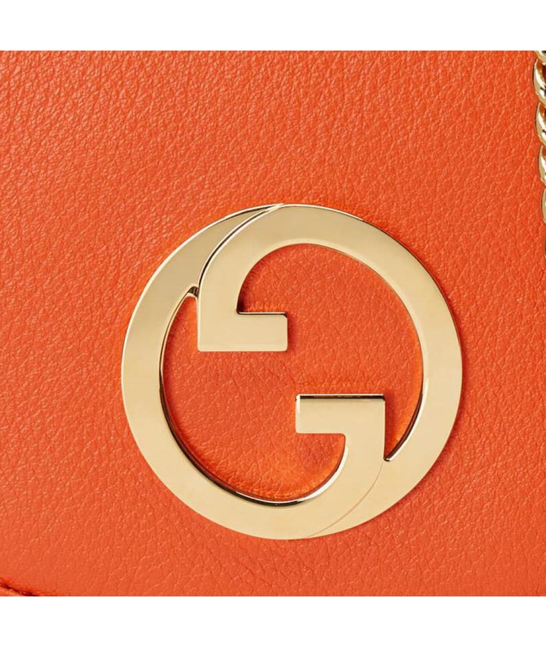 GUCCI Оранжевый кожаный кардхолдер, фото 6