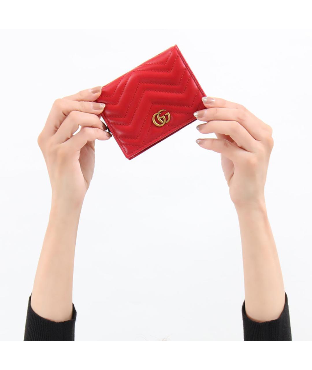 GUCCI Красный кожаный кошелек, фото 7