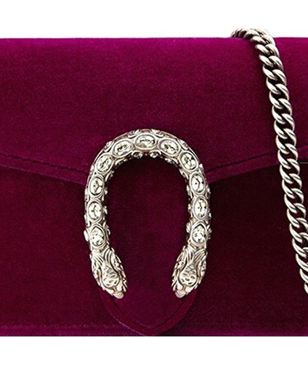 GUCCI Бордовая бархатная сумка через плечо, фото 8