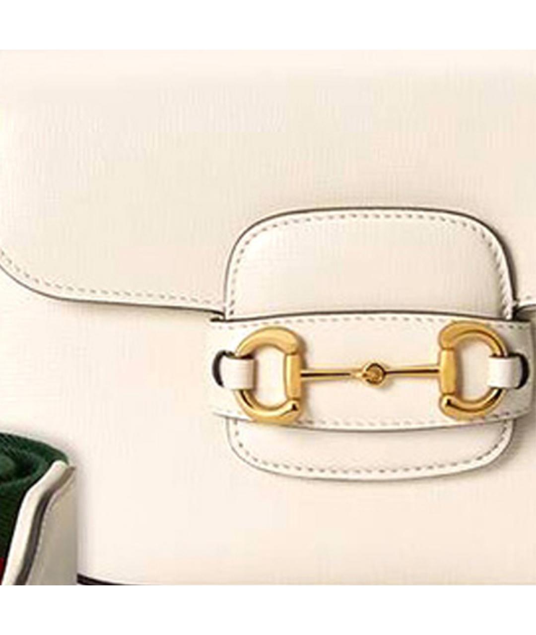 GUCCI Белая кожаная сумка через плечо, фото 9