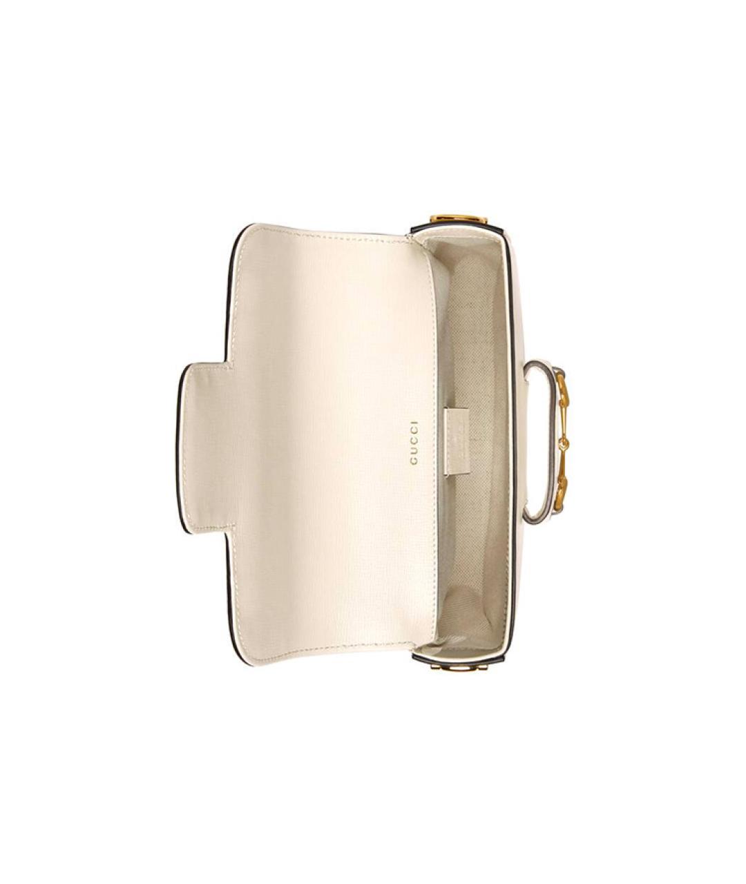 GUCCI Белая кожаная сумка через плечо, фото 8