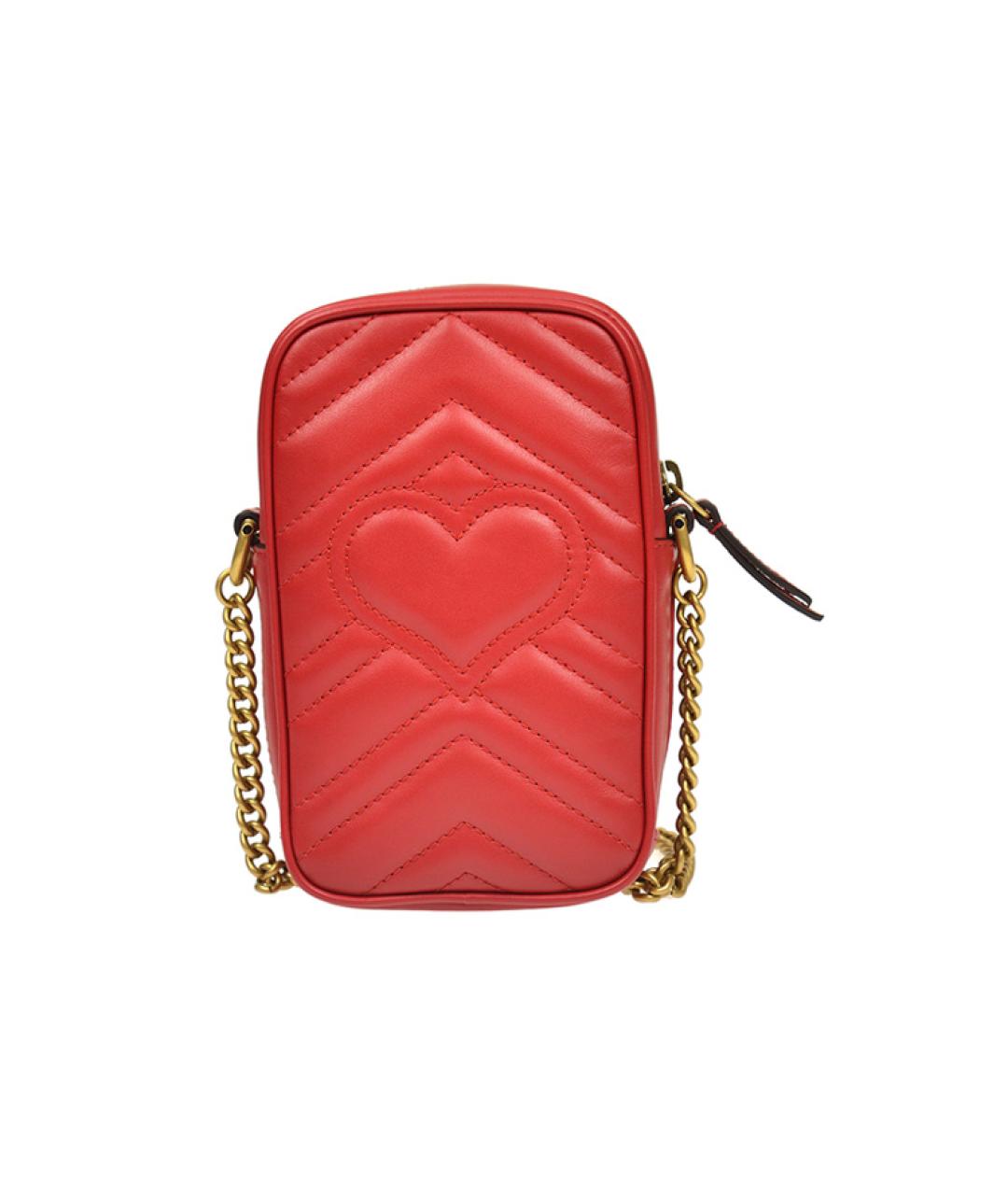 GUCCI Красная кожаная сумка через плечо, фото 4