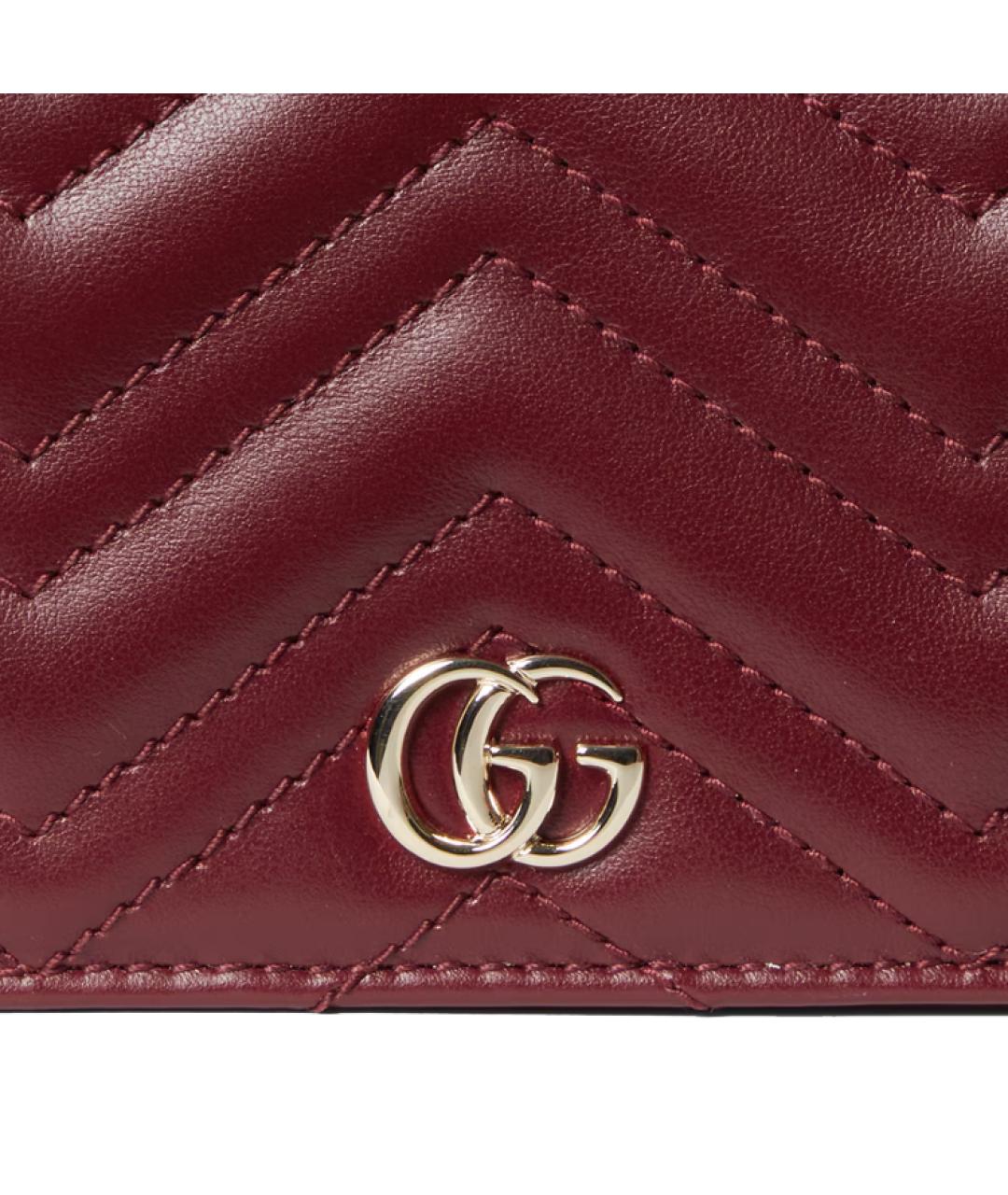 GUCCI Бордовый кожаный кошелек, фото 3