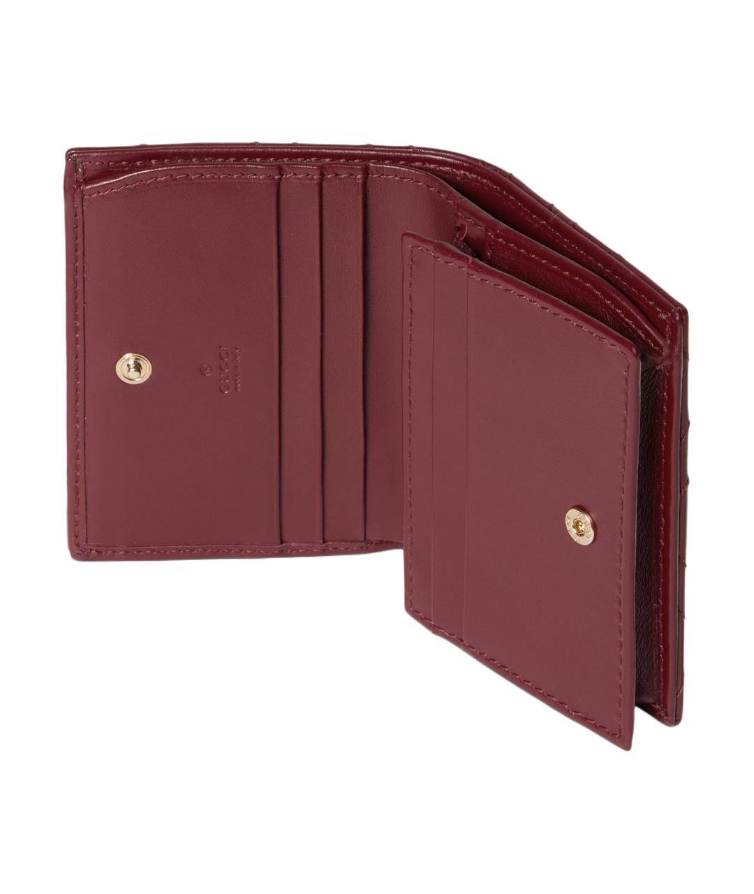 GUCCI Бордовый кожаный кошелек, фото 4