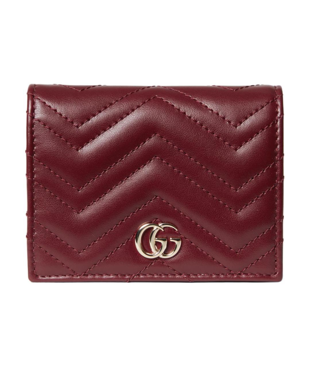 GUCCI Бордовый кожаный кошелек, фото 1