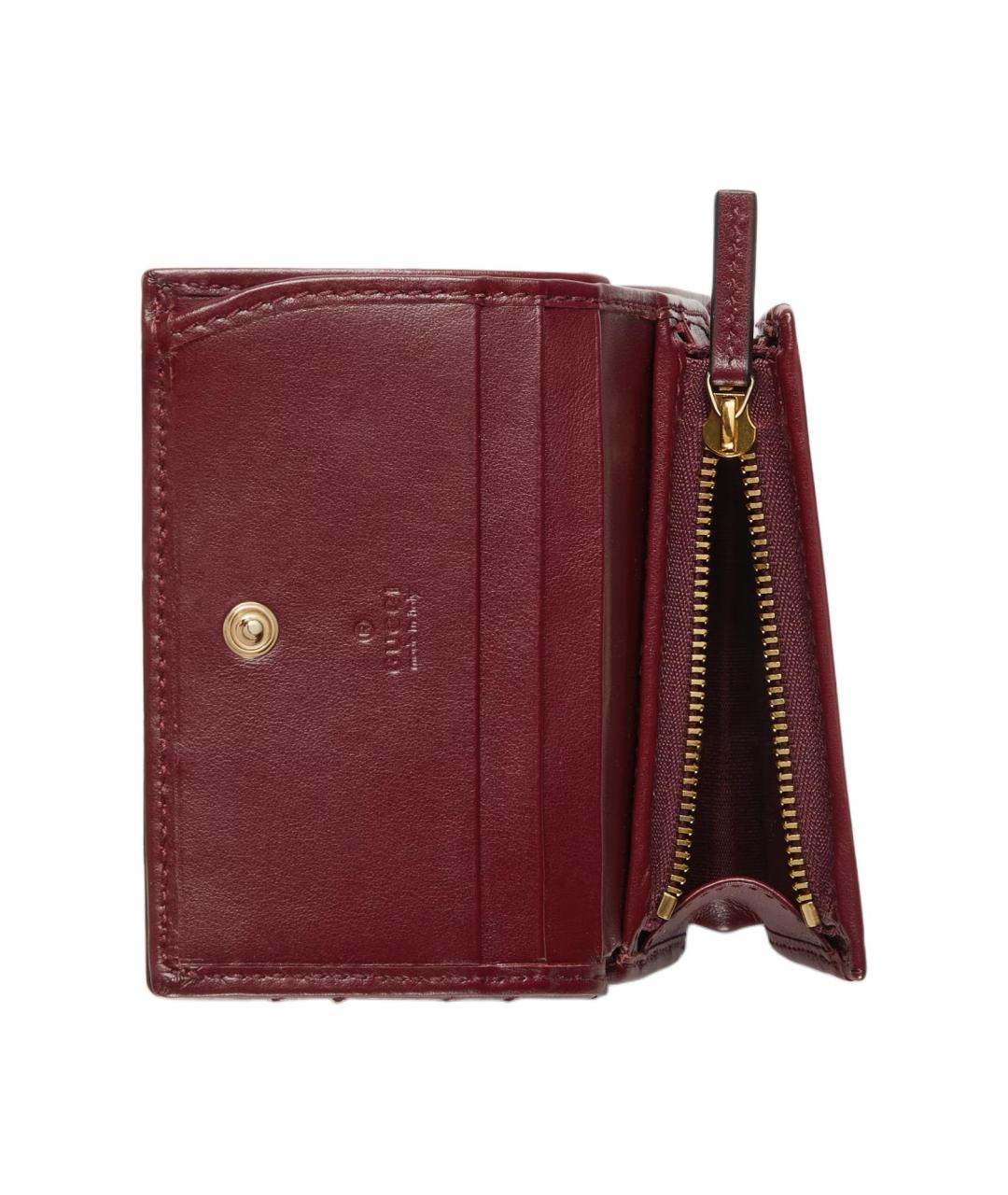GUCCI Бордовый кожаный кошелек, фото 7