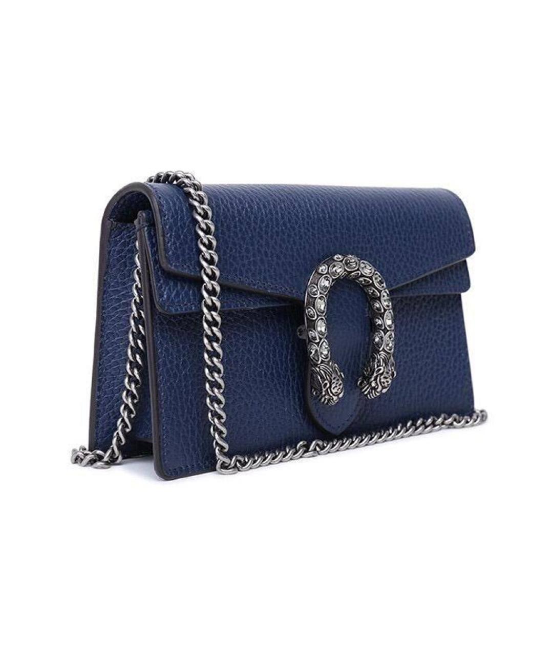 GUCCI Темно-синяя кожаная сумка через плечо, фото 3