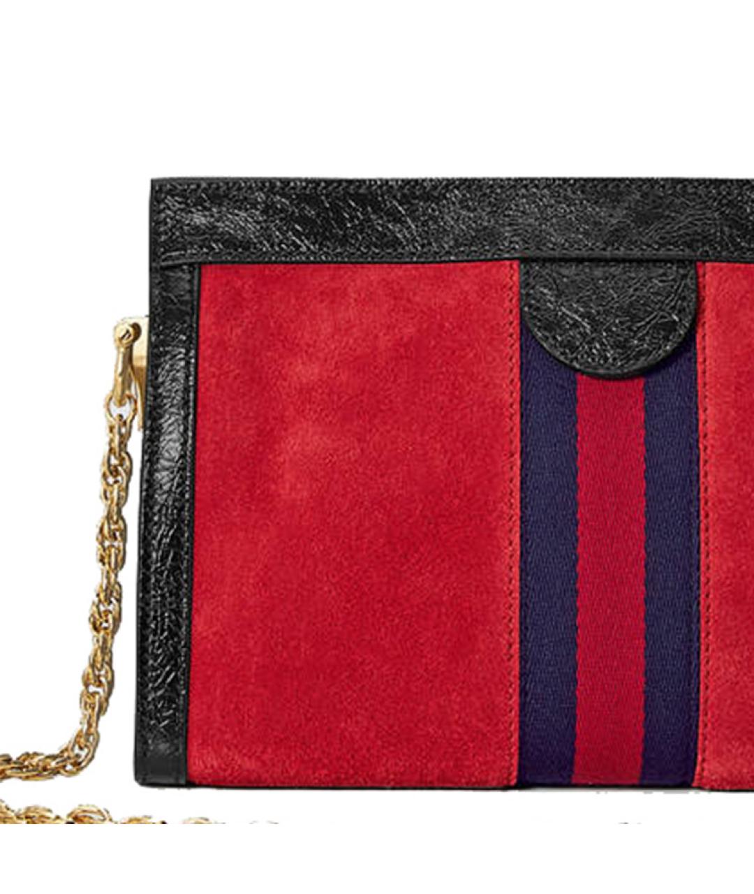 GUCCI Красная замшевая сумка через плечо, фото 5