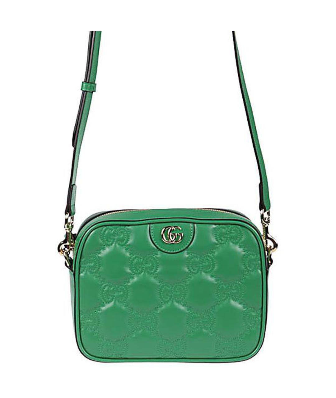 GUCCI Зеленая кожаная сумка через плечо, фото 3
