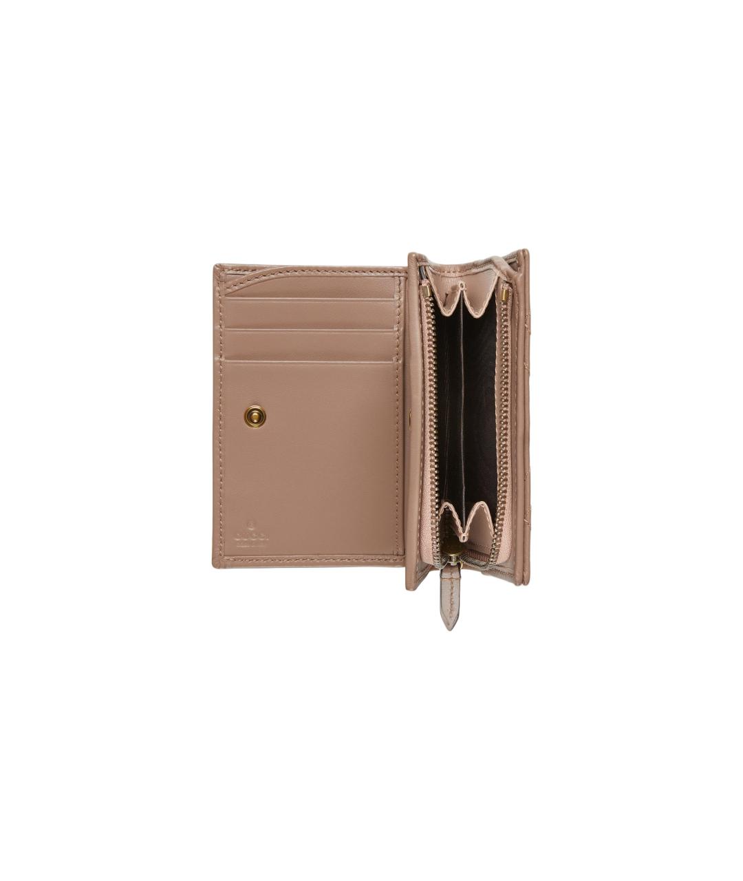 GUCCI Бежевый кожаный кошелек, фото 3
