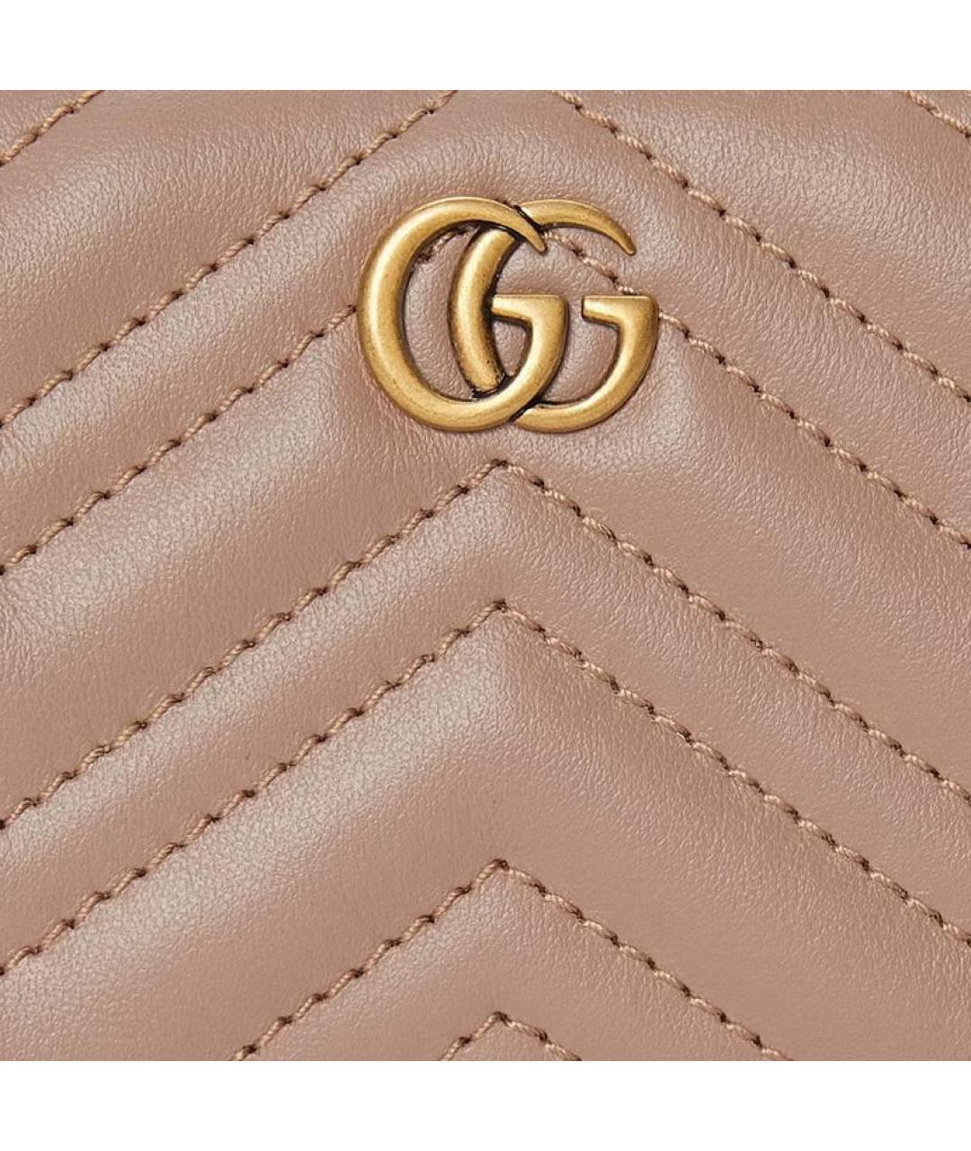 GUCCI Бежевый кожаный кошелек, фото 4